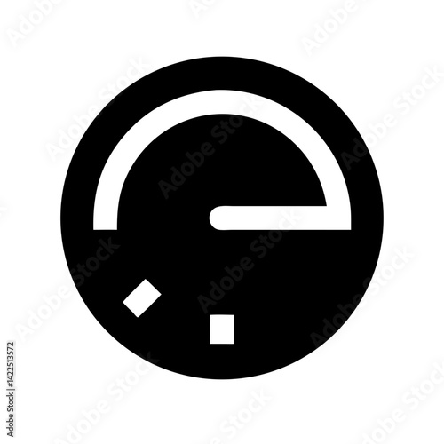 gauge circle minus glyph  flat vector icon