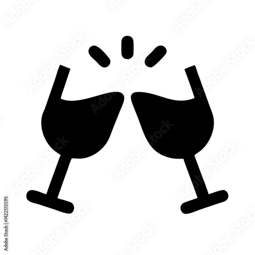 glass cheers glyph  flat vector icon