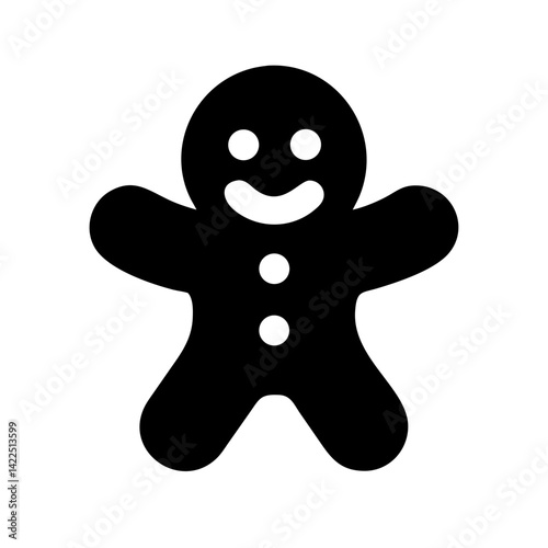 gingerbread man glyph  flat vector icon