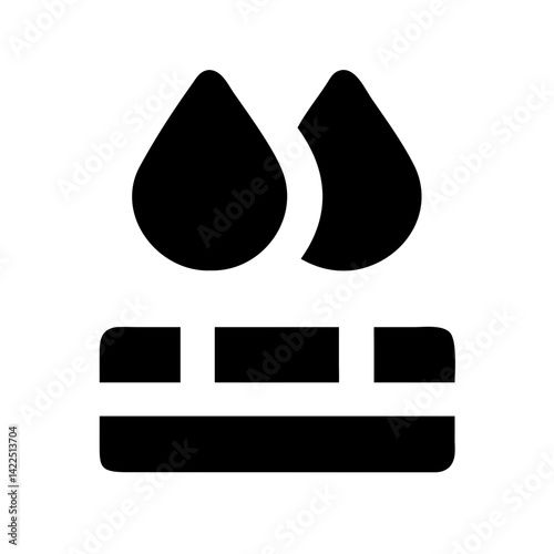 grate droplet glyph flat vector icon