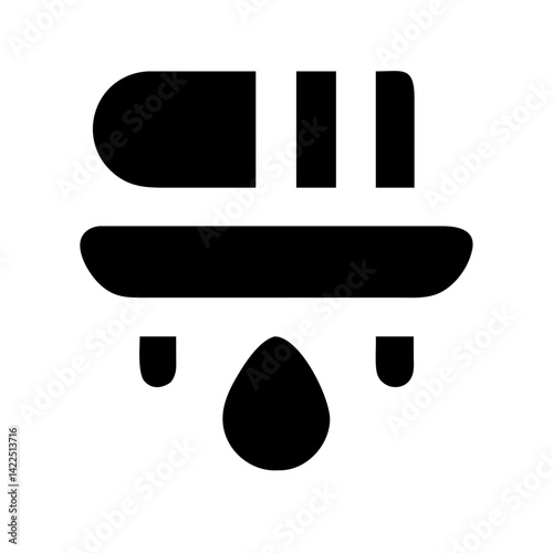 grate droplet glyph flat vector icon