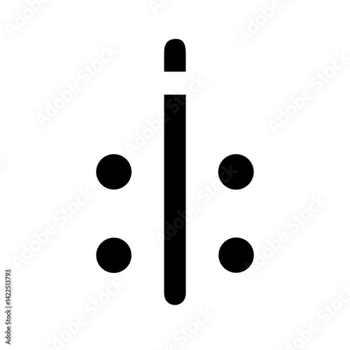 grip dots vertical glyph flat vector icon