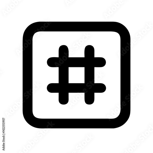hastag glyph flat vector icon