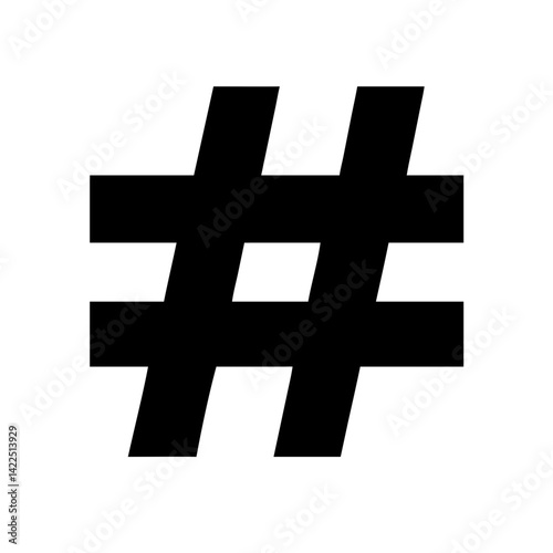 hastag glyph  flat vector icon