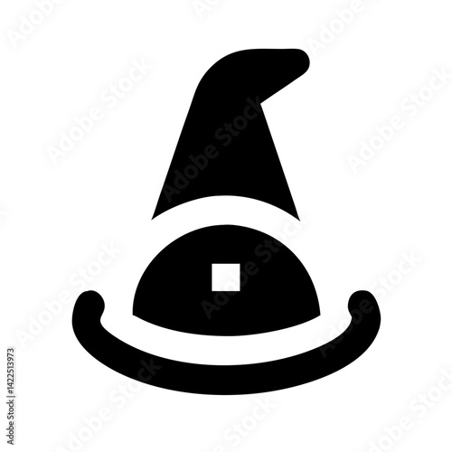 hat wizard glyph flat vector icon