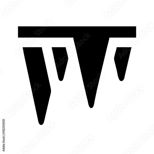 icicles glyph flat vector icon
