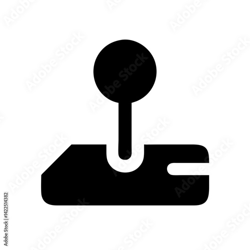 joystick glyph  flat vector icon