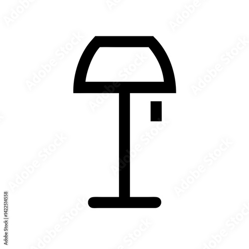 lamp floor glyph flat vector icon