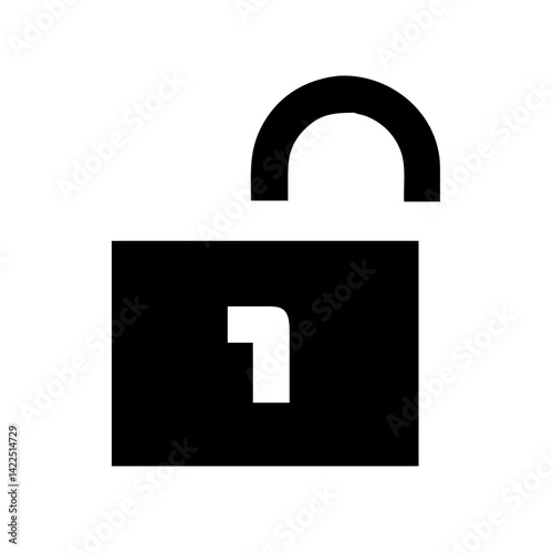 lock open alt glyph flat vector icon