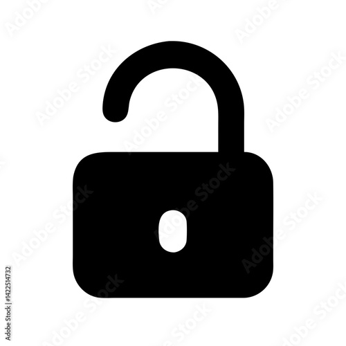 lock open alt glyph flat vector icon