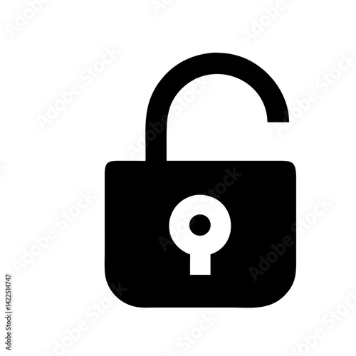 lock open alt glyph flat vector icon