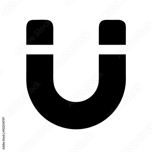 magnet glyph flat vector icon