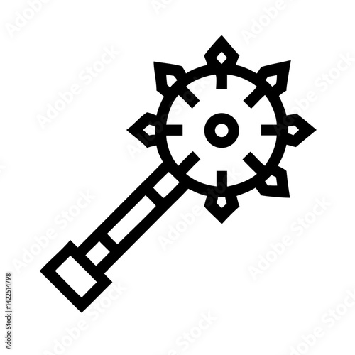 mace glyph flat vector icon