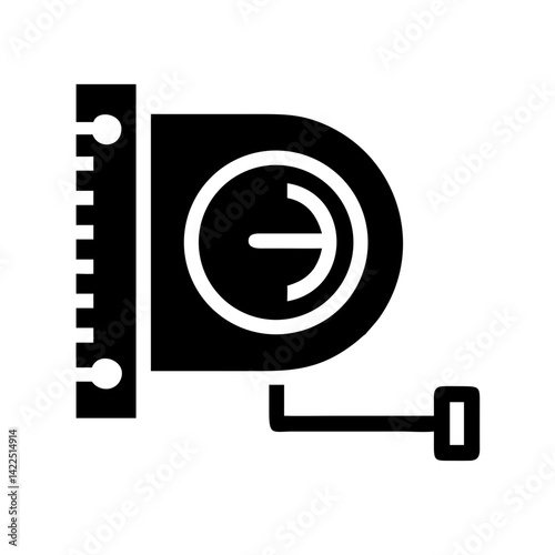 meter bolt glyph flat vector icon