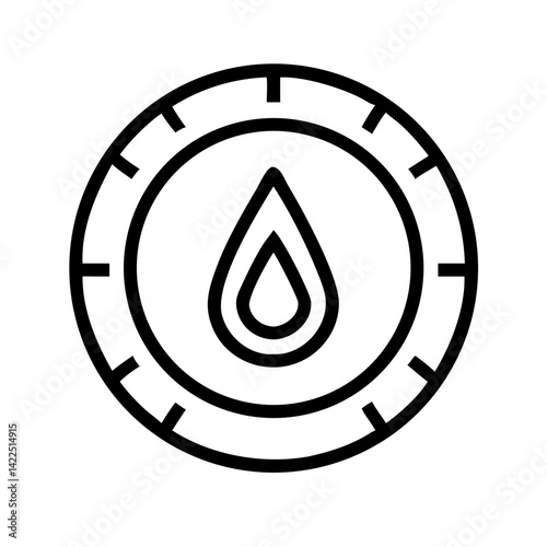 meter droplet glyph flat vector icon