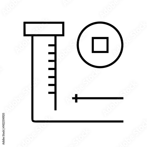 meter bolt glyph flat vector icon