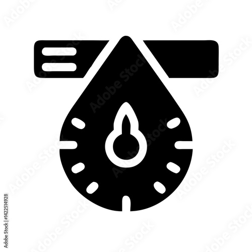 meter droplet glyph flat vector icon