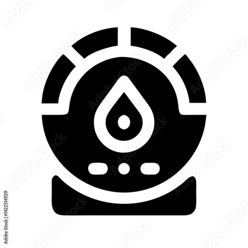 meter droplet glyph flat vector icon