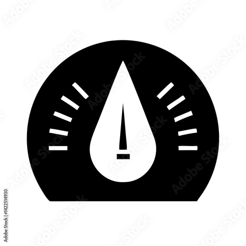 meter droplet glyph flat vector icon