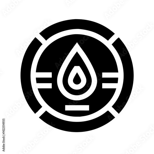meter droplet glyph flat vector icon
