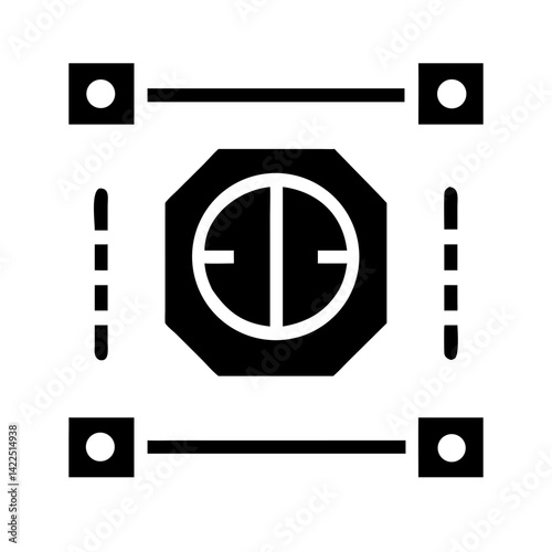 meter droplet glyph  flat vector icon