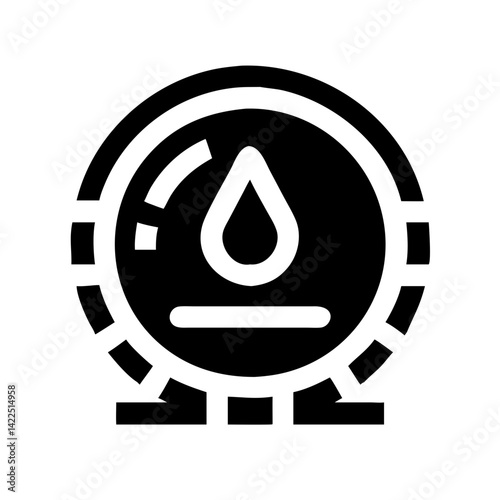 meter droplet glyph flat vector icon
