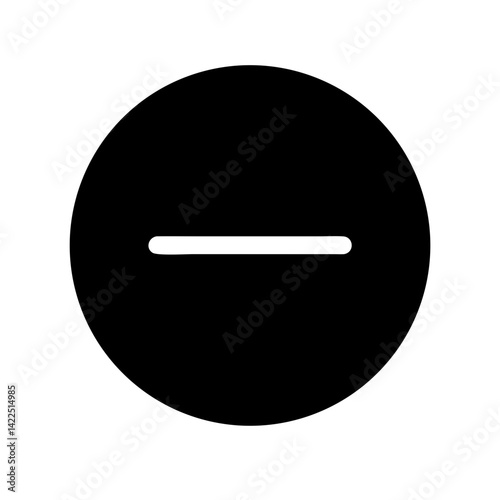 minus circle glyph  flat vector icon