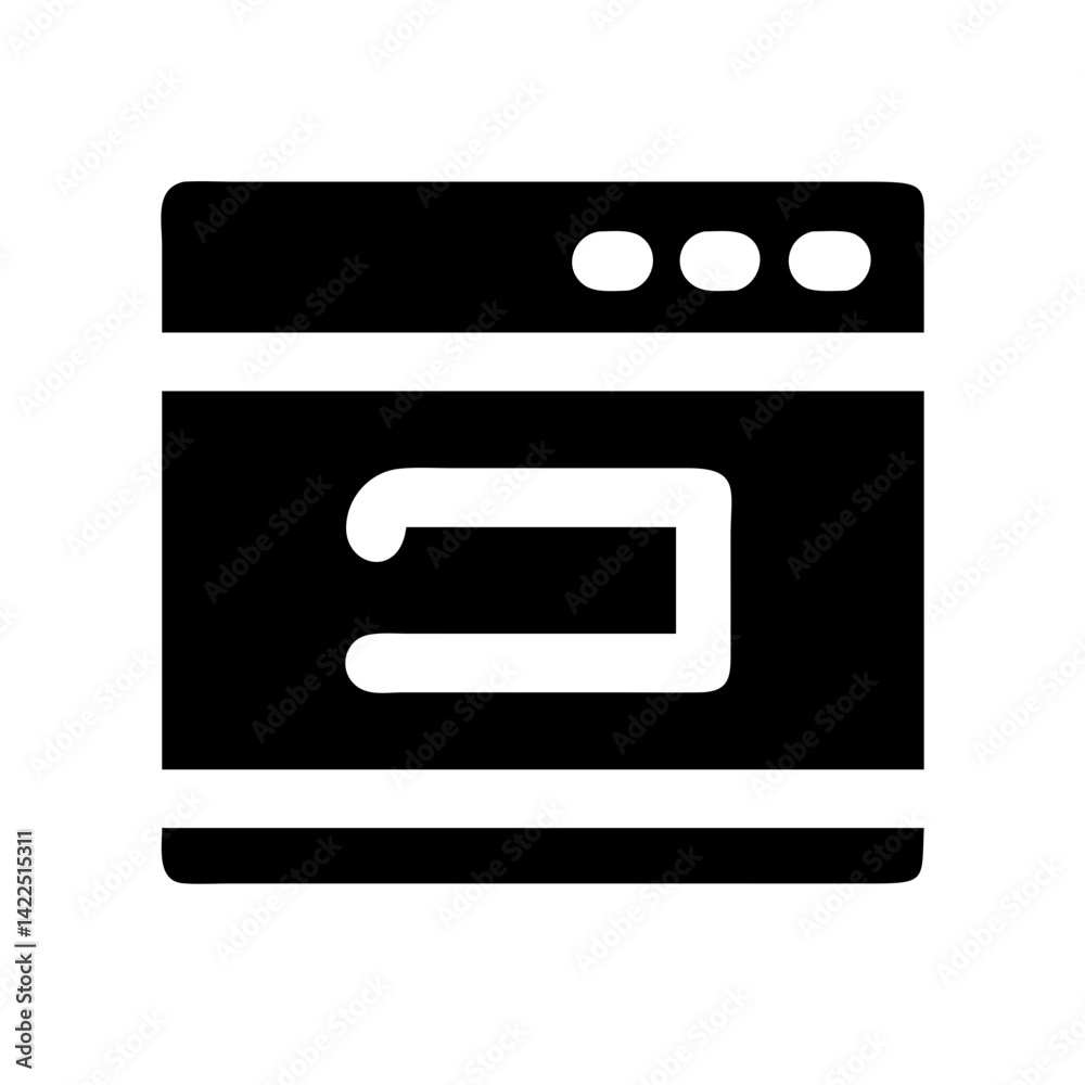 Obraz premium oven glyph flat vector icon