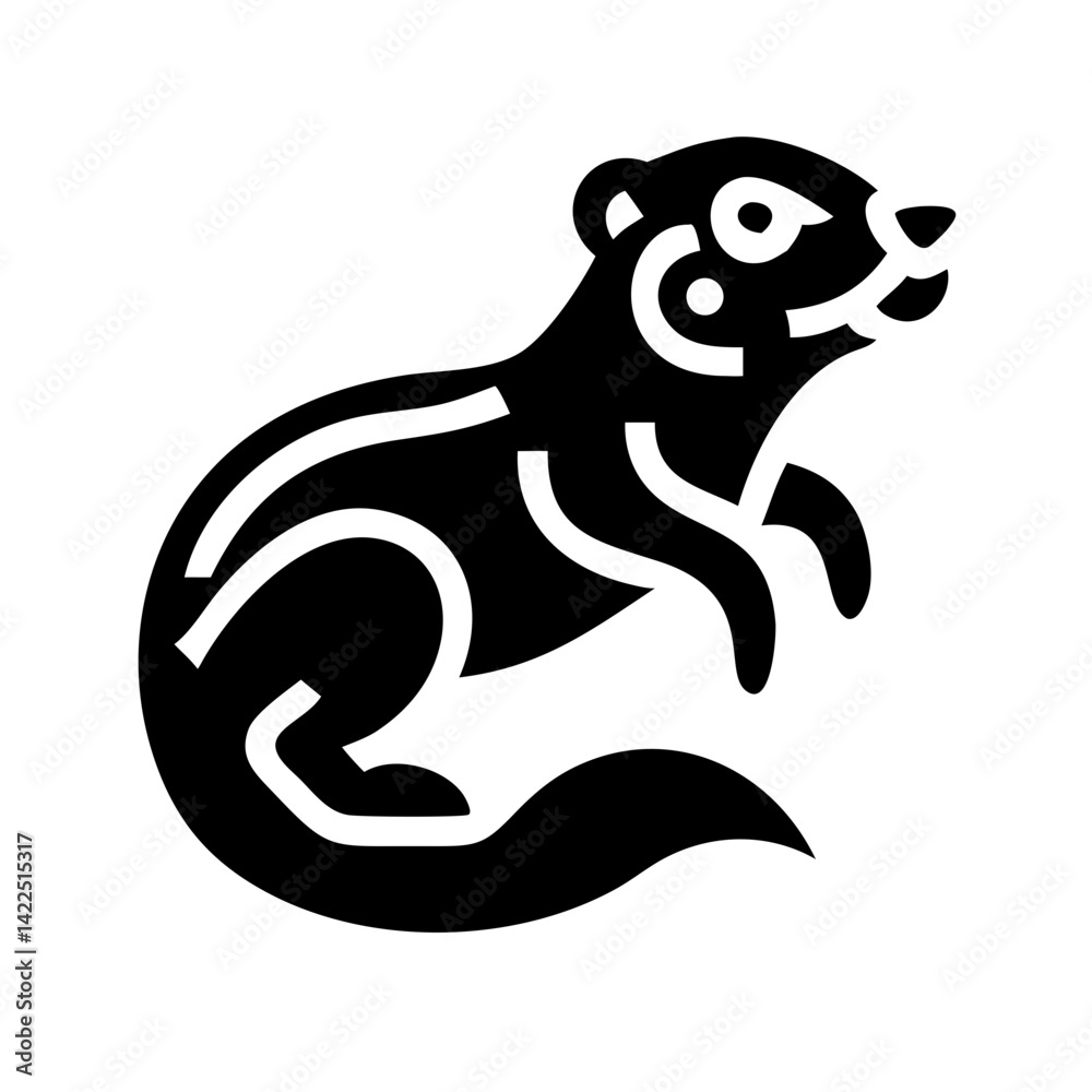 Obraz premium otter glyph flat vector icon