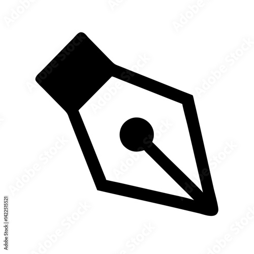pen nib glyph  flat vector icon