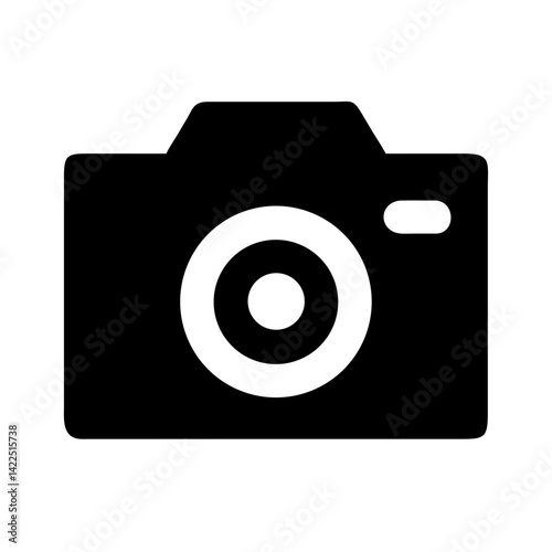 photoshop camera glyph  flat vector icon