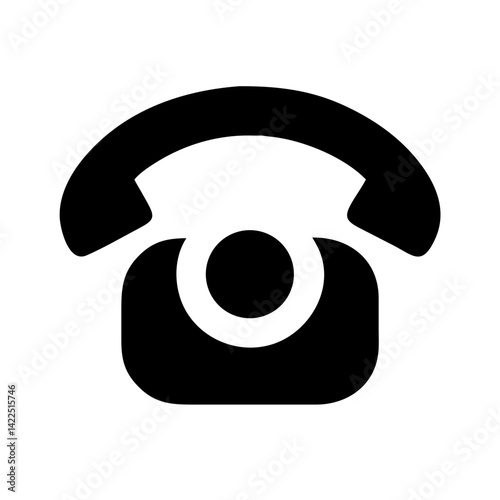 phone rotary glyph flat vector icon