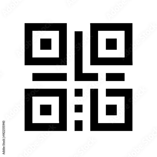 qr glyph flat vector icon