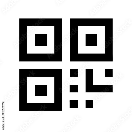 qr glyph flat vector icon