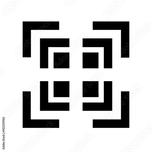 qr scan glyph flat vector icon