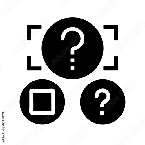 quiz glyph flat vector icon