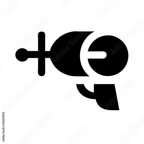 raygun glyph  flat vector icon