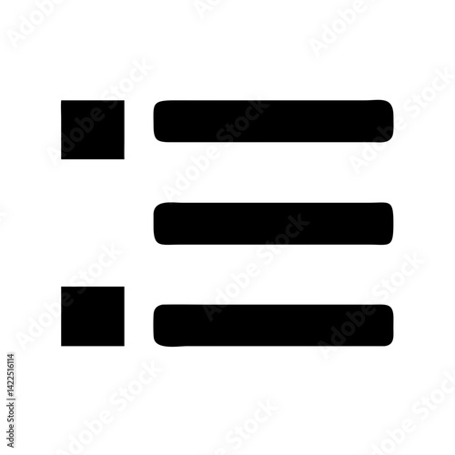 rectangle list glyph flat vector icon