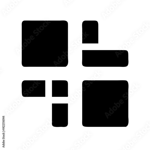 rectangles mixed glyph flat vector icon