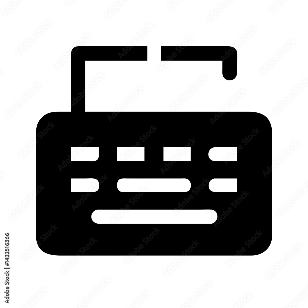 scanner keyboard glyph flat vector icon scanner keyboard glyph flat vector icon