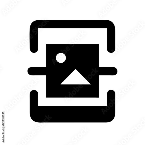 scanner image glyph  flat vector icon