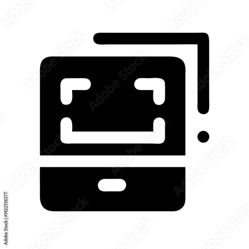 scanner touchscreen glyph flat vector icon