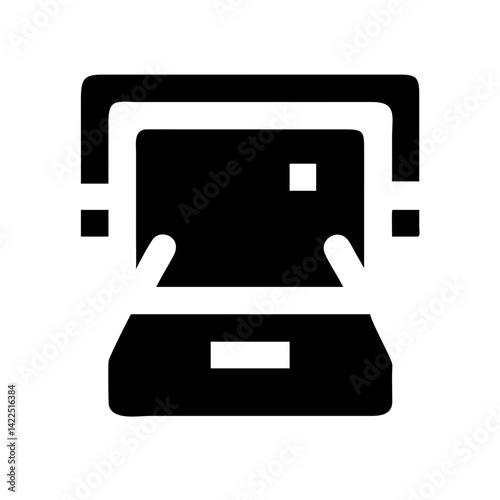 scanner touchscreen glyph flat vector icon