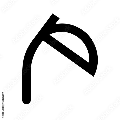 scythe glyph flat vector icon
