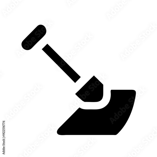 shovel glyph flat vector icon