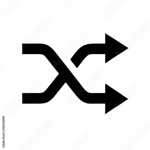 shuffle glyph  flat vector icon