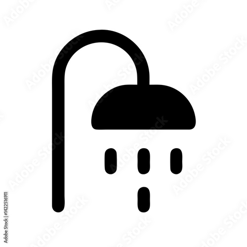 shower down glyph  flat vector icon