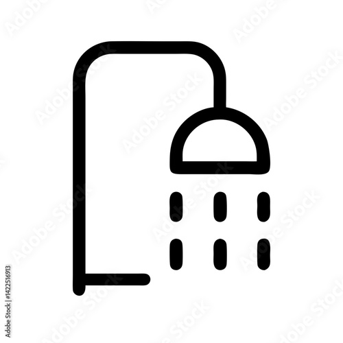 shower glyph flat vector icon