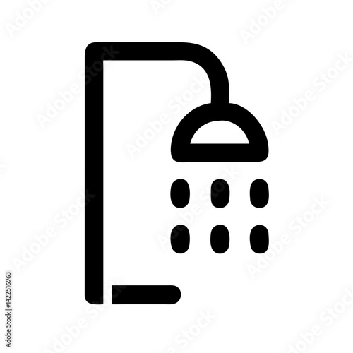 shower glyph flat vector icon