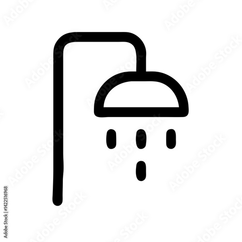 shower glyph flat vector icon